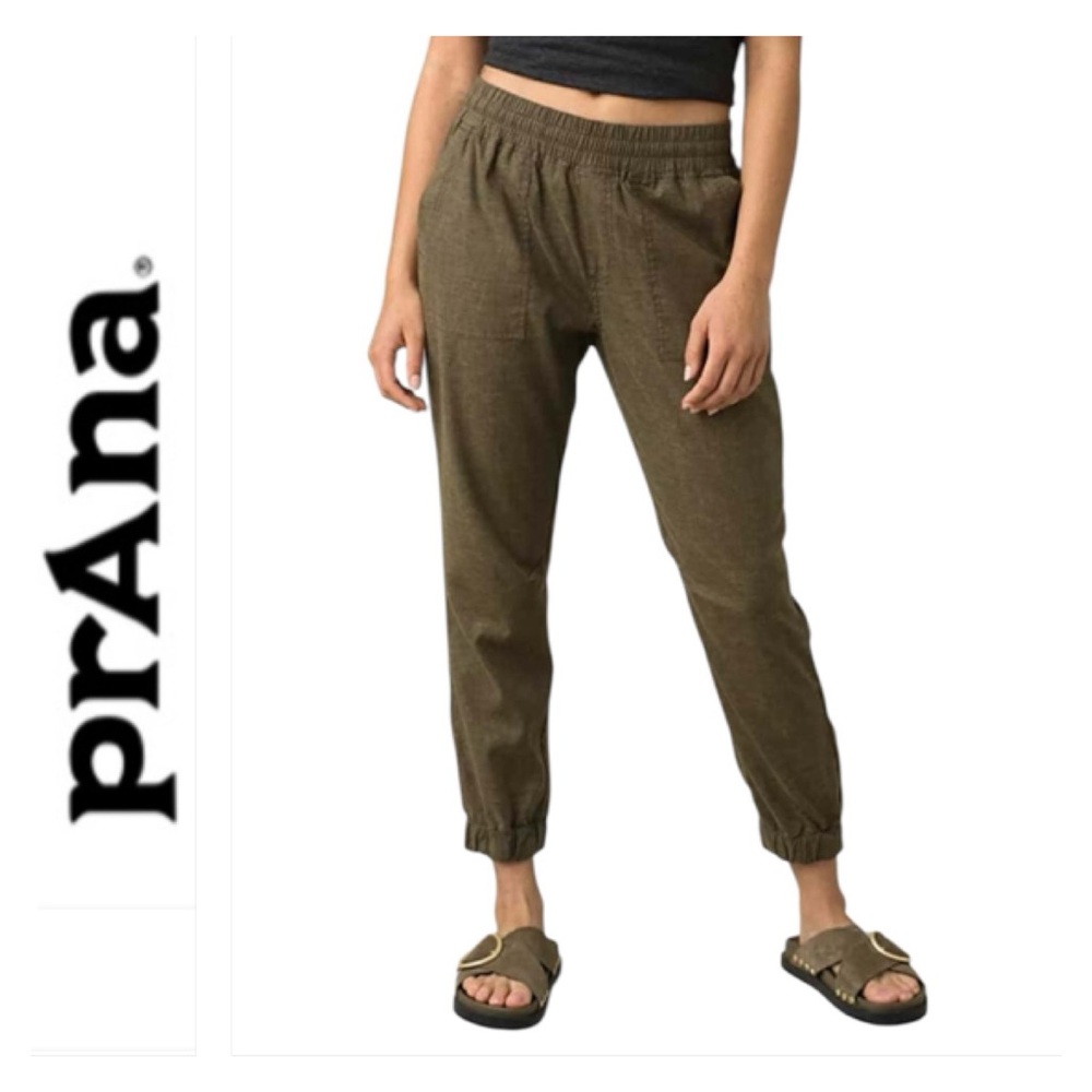 prAna Mantra Jogger Pant Hemp Organic Cotton Women's Size XL Green Heathered